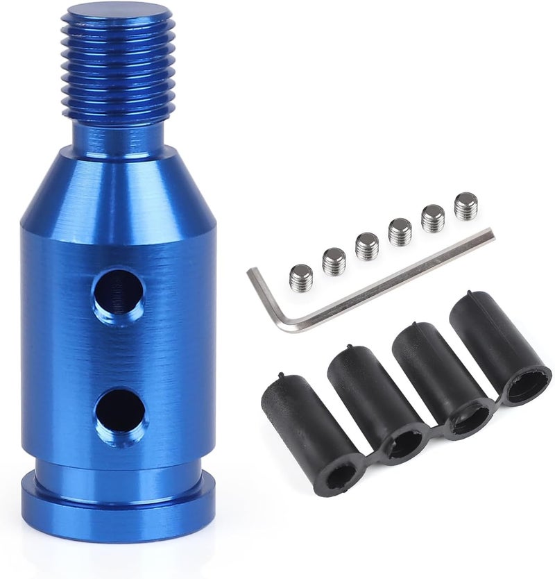 ANDO RACING Universal Gear Shift Knob Adapter 12x1.25,Aluminum Alloy Shifter Knob Adapter,Gear Shift Adapter for Non-Threaded Manual Shifters M12x1.25(Blue) - Image 1